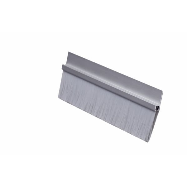 Pemko 48" 180 Degree Aluminum Retainer Weatherstrip with 1-3/8" Nylon Brush Clear Aluminum 18137CNB48 - main